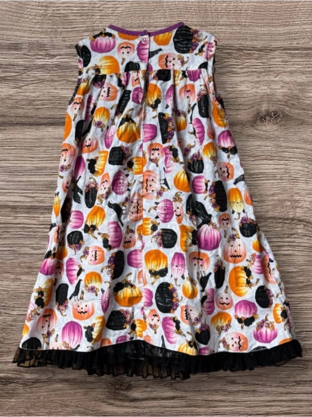 Ricrac And Ruffles Halloween Dress Size 5 Pumpkin & Blackbird Short Sleeve